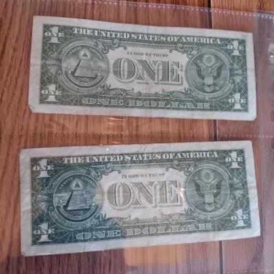 TWELVE SILVER CERTIFICATE 1 DOLLAR BILLS