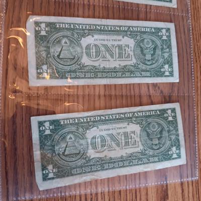 TWELVE SILVER CERTIFICATE 1 DOLLAR BILLS