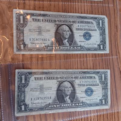 TWELVE SILVER CERTIFICATE 1 DOLLAR BILLS