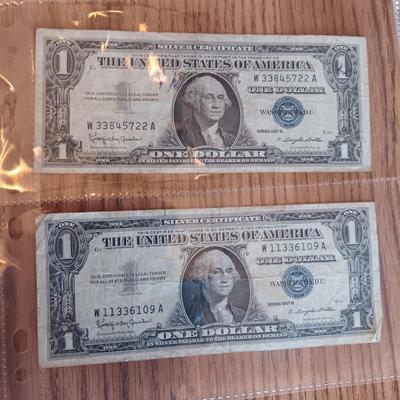 FIFTEEN SILVER CERTIFICATE 1 DOLLAR BILLS