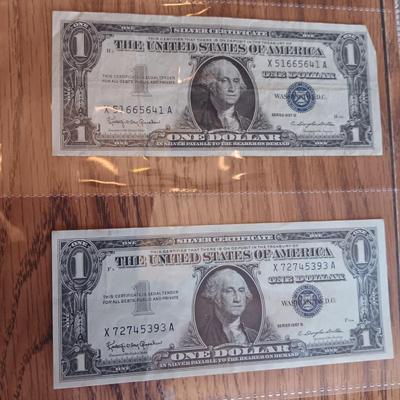 FIFTEEN SILVER CERTIFICATE 1 DOLLAR BILLS