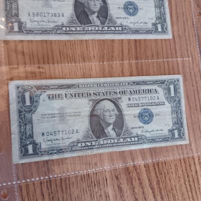 FIFTEEN SILVER CERTIFICATE 1 DOLLAR BILLS