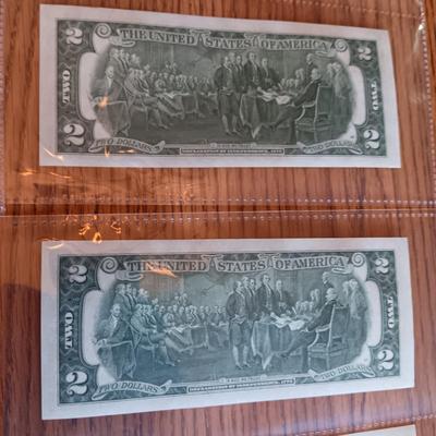 TWELVE SEQUENTIAL 2 DOLLAR BILLS