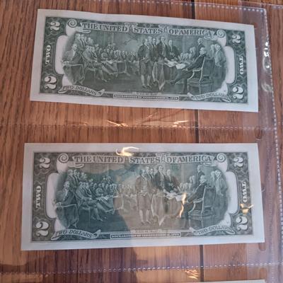TWELVE SEQUENTIAL 2 DOLLAR BILLS