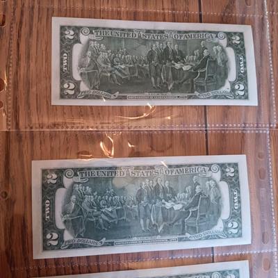 TWELVE SEQUENTIAL 2 DOLLAR BILLS