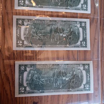 TWELVE SEQUENTIAL 2 DOLLAR BILLS