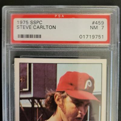 Sale Photo Thumbnail #27: 1975 SSPC Steve Carlton PSA Graded NM 7