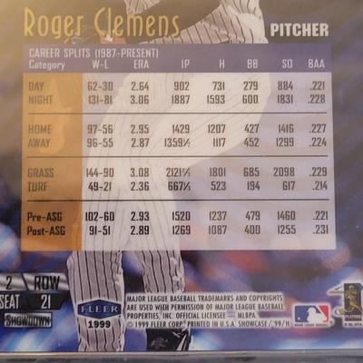 Sale Photo Thumbnail #30: 1999 Flair Showcase Row 2 Mint 9 Roger Clemens The Final Authority Silver