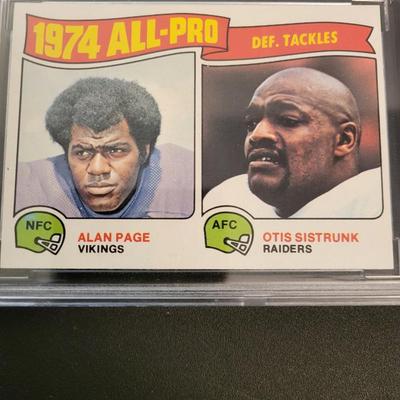 Sale Photo Thumbnail #53: 1974 ALL-PRO CARD 9 NEAR MINT OR BETTER Alan Page/ Otis Sistrunk BCCG