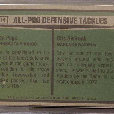 Sale Photo Thumbnail #52: 1974 ALL-PRO CARD 9 NEAR MINT OR BETTER Alan Page/ Otis Sistrunk BCCG