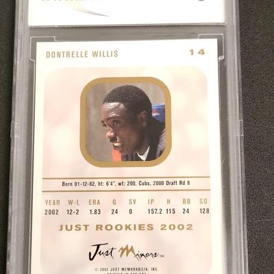 Sale Photo Thumbnail #61: 2002-03 JUST ROOKIES CARD MINT 10 OR BETTER DONTRELLE WILLIS BCCG