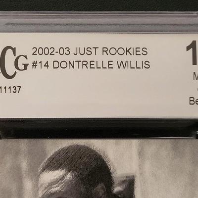 Sale Photo Thumbnail #62: 2002-03 JUST ROOKIES CARD MINT 10 OR BETTER DONTRELLE WILLIS BCCG