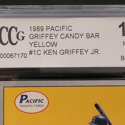 Sale Photo Thumbnail #80: 1989 PACIFIC CANDY BAR YELLOW KEN GRIFFEY JR. GRADED 10 MINT OR BETTER BCCG