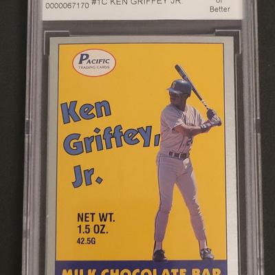 Sale Photo Thumbnail #82: 1989 PACIFIC CANDY BAR YELLOW KEN GRIFFEY JR. GRADED 10 MINT OR BETTER BCCG