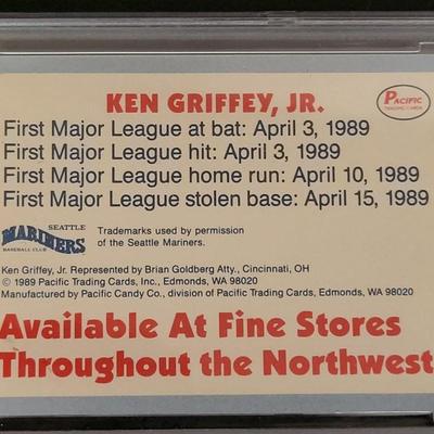 Sale Photo Thumbnail #79: 1989 PACIFIC CANDY BAR YELLOW KEN GRIFFEY JR. GRADED 10 MINT OR BETTER BCCG