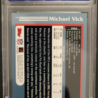 Sale Photo Thumbnail #102: 2003 Topps Michael Vick PSA GEM MT 10
