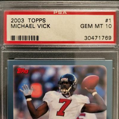 Sale Photo Thumbnail #100: 2003 Topps Michael Vick PSA GEM MT 10