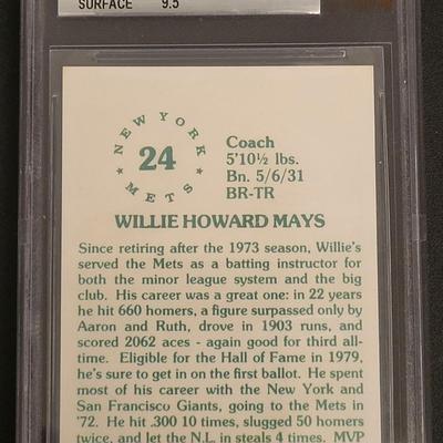 Sale Photo Thumbnail #107: 1976 SSPC WILLIE MAYS MINT 9 BECKETT