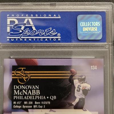 Sale Photo Thumbnail #121: 2000 COLL. EDGE Graded Donovan McNabb PSA GEM MT 10 UNCIRCULATED