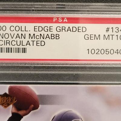 Sale Photo Thumbnail #120: 2000 COLL. EDGE Graded Donovan McNabb PSA GEM MT 10 UNCIRCULATED
