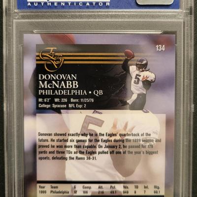 Sale Photo Thumbnail #122: 2000 COLL. EDGE Graded Donovan McNabb PSA GEM MT 10 UNCIRCULATED