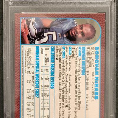 Sale Photo Thumbnail #132: 1999 Bowman Donovan McNabb PSA Mint 9