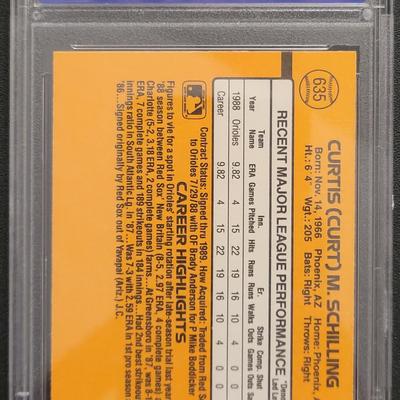 Sale Photo Thumbnail #142: 1989 Donruss Curt Schilling PSA Mint 9