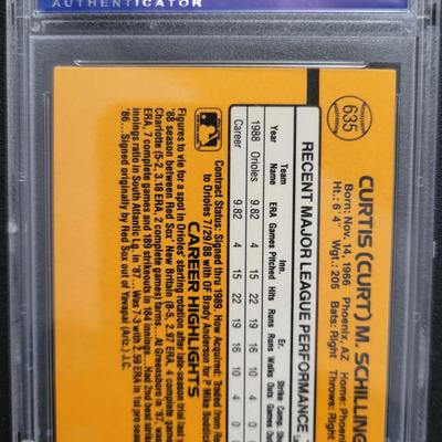 Sale Photo Thumbnail #162: 1989 Donruss Curt Schilling PSA Mint 9