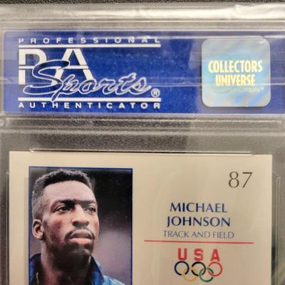 Sale Photo Thumbnail #166: 1992 Impel US Olympicards Michael Johnson PSA Mint 9