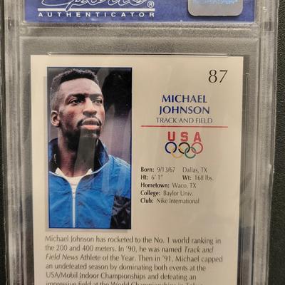 Sale Photo Thumbnail #167: 1992 Impel US Olympicards Michael Johnson PSA Mint 9