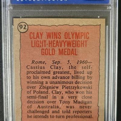 Sale Photo Thumbnail #177: 1983 Topps Cassius Clay Greatest Olympians PSA Mint 9