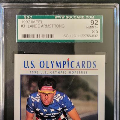 Sale Photo Thumbnail #182: 1992 Impel US Olympicards Lance Armstrong SGC 92 NM/MT+ 8.5