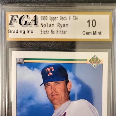 Sale Photo Thumbnail #200: 1990 Upper Deck Nolan Ryan Sixth No Hitter FGA Gem Mint 10