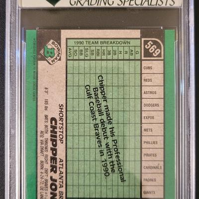 Sale Photo Thumbnail #207: 1991 Bowman Chipper Jones AGS Gem Mint 10.0 Rookie Card