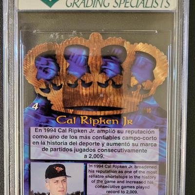Sale Photo Thumbnail #212: 1995 Pacific Gold Crown Die Cuts Cal Ripken Jr AGS Mint 9.0