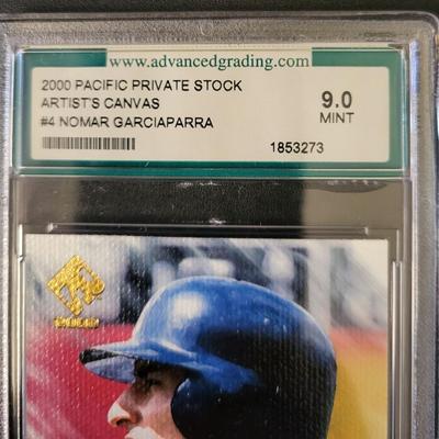 Sale Photo Thumbnail #220: 2000 Pacific Private Stock Artist Canvas Nomar Garciaparra AGS Mint 9.0