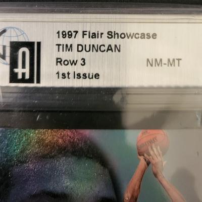 Sale Photo Thumbnail #235: 1997 Flair Showcase Tim Duncan GA NM-MT 8