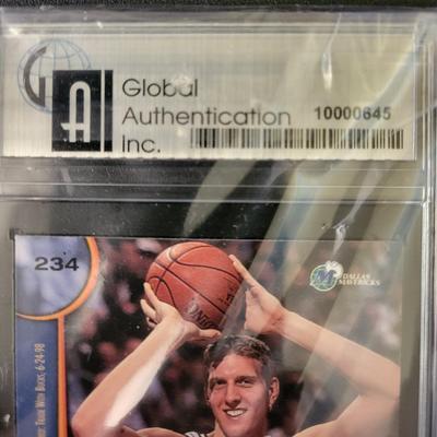 Sale Photo Thumbnail #241: 1998 Topps Finest Dirk Nowitzki 1st issue GAI Gem Mint 10