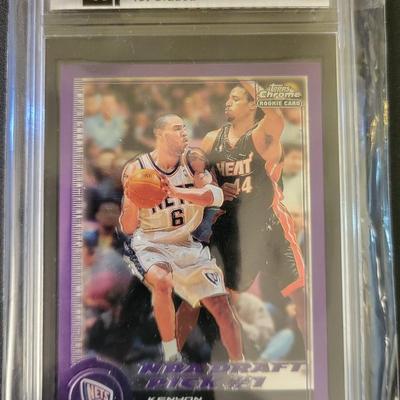 Sale Photo Thumbnail #248: 2000 Topps Chrome Kenyon Martin 1st Graded GAI NM-MT 8, #1 Draft Pick, Number 500/1999
