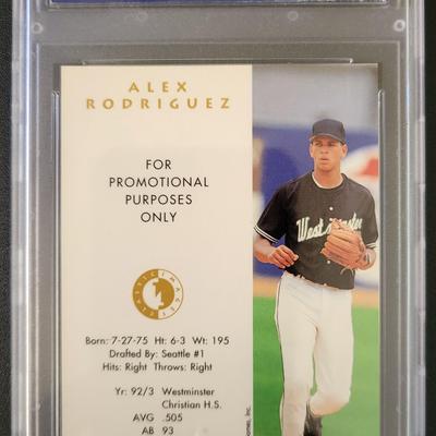 Sale Photo Thumbnail #252: 1993 Classic Images Alex Rodriquez Tri-Star Promo WCG Gem-MT 10