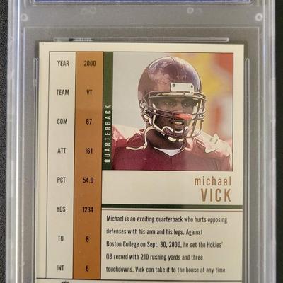 Sale Photo Thumbnail #257: 2001 Pacific Dynagon Michael Vick Rookie NFL Draft Picks WCG Gem-MT 10