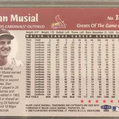 Sale Photo Thumbnail #285: 2000 FLEER STAN MUSIAL GREATS OF THE GAME PGS NM-MT 8.5