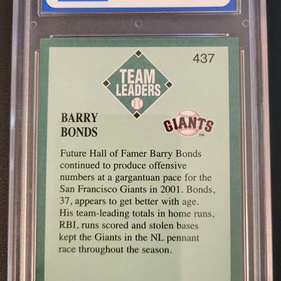Sale Photo Thumbnail #300: 2001 Fleer Platinum Barry Bonds Team Leader PGS Mint 9