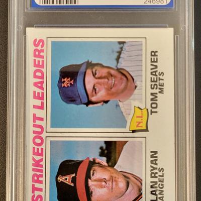 Sale Photo Thumbnail #315: 1977 Topps Ryan/Seaver 1976 Strikeout Leaders PGS NM 7