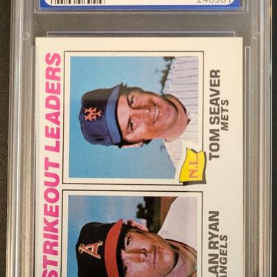 Sale Photo Thumbnail #319: 1977 Topps Ryan/Seaver 1976 Strikeout Leaders PGS NM 7