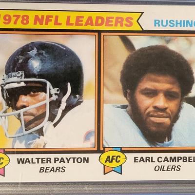 Sale Photo Thumbnail #324: 1979 TOPPS PAYTON/CAMPBELL GRADED 8 NM-MT 1978 NFL LEADERS