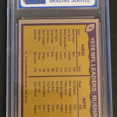 Sale Photo Thumbnail #322: 1979 TOPPS PAYTON/CAMPBELL GRADED 8 NM-MT 1978 NFL LEADERS