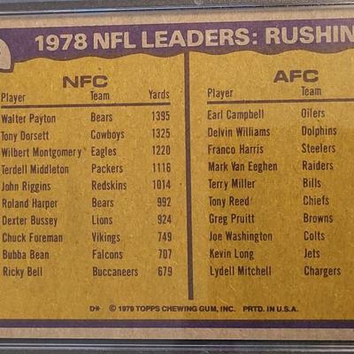 Sale Photo Thumbnail #323: 1979 TOPPS PAYTON/CAMPBELL GRADED 8 NM-MT 1978 NFL LEADERS