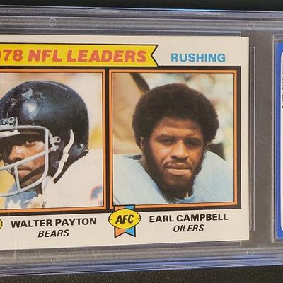 Sale Photo Thumbnail #320: 1979 TOPPS PAYTON/CAMPBELL GRADED 8 NM-MT 1978 NFL LEADERS
