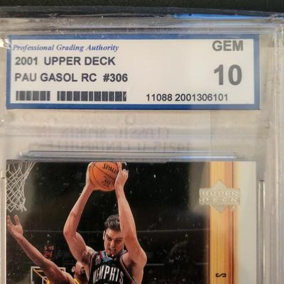 Sale Photo Thumbnail #336: 2001 Upper Deck Pau Gasol RC PGA Gem 10